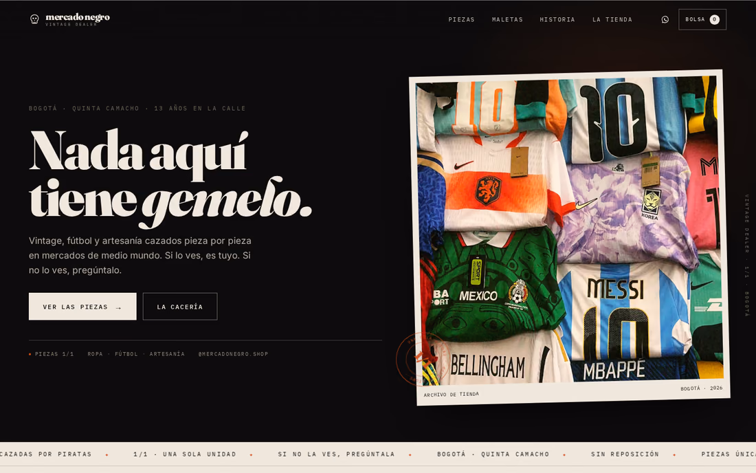 Mercado Negro: portada negra con camisetas vintage